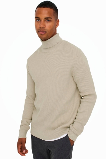 PHIL STRUC ROLL NECK KNIT Silver Lining