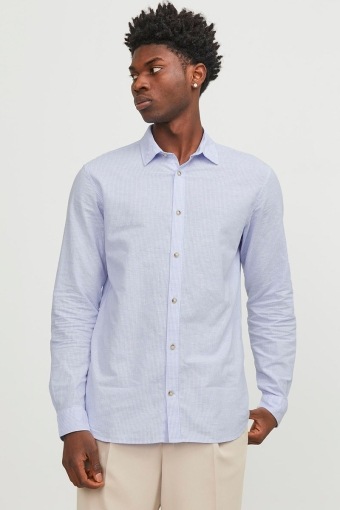 Summer Linen Shirt LS Cashmere Blue Stripe