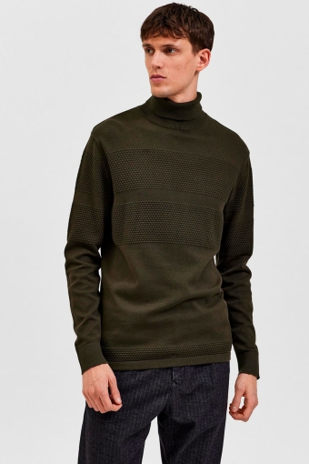 SLHMAINE LS KNIT ROLL NECK W NOOS Forest Night
