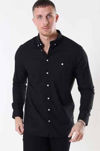 Johan Linen Overhemd Black