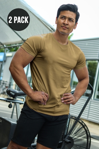Muscle Fit T-shirt 2-Pack Sand