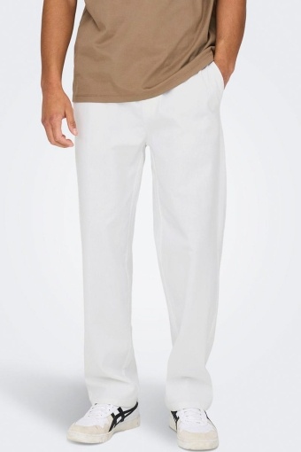 Sinus Loose Cotton Linen Pants Bright White