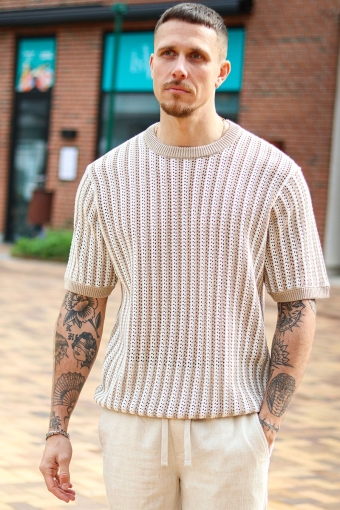 Charles Life Regular SS Knit Polo Silver Lining