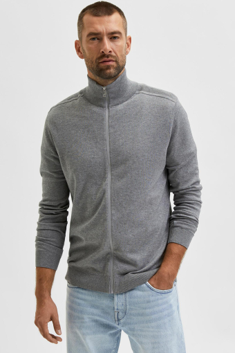 BERG FULL ZIP CARDIGAN Medium Grey Melange