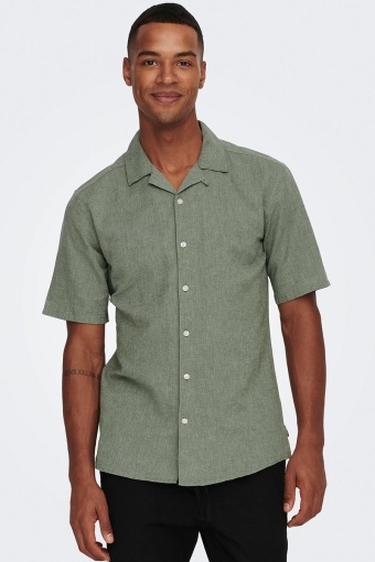 Caiden SS Resort Linen Shirt Swamp