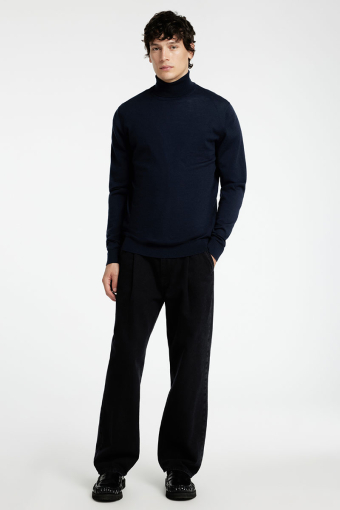 Tray LS Merino Knit Roll Neck Navy Blazer