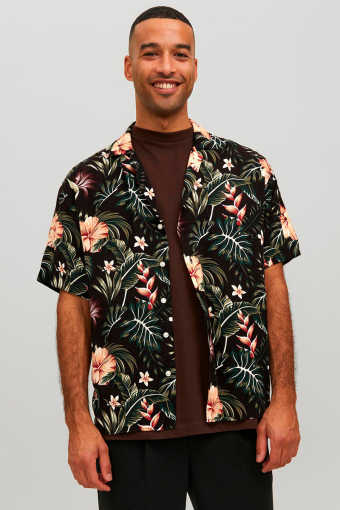 Jeff Resort Floral Shirt SS Black
