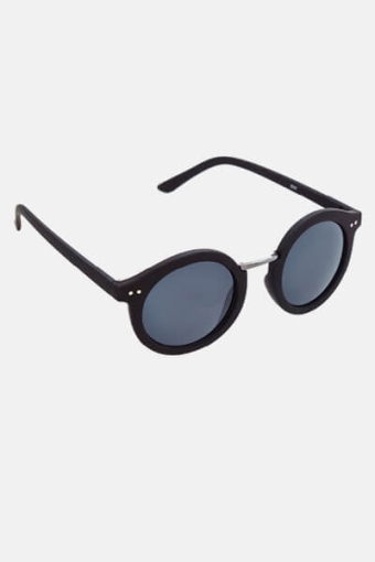 Fashion 1517 Rund Zonnebril Black Rubber/Gun Dark Grey Glass