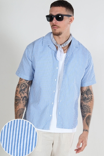 Aydan Seersucker Resort Shirt SS Cashmere Blue