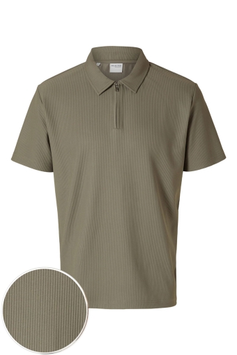 Relax Plisse Half Zip SS Polo Vetiver