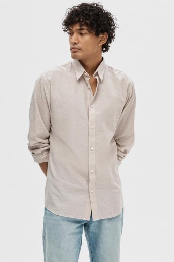 Slim New Linen Shirt LS Pure Cashmere