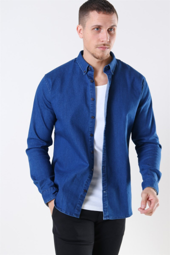 Johan Denim Overhemd Dark Blue