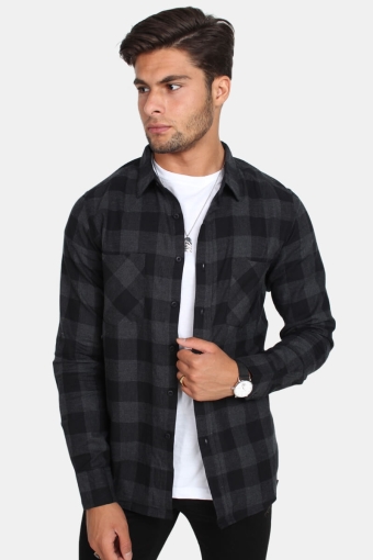 Checked Flanell Overhemd Black/Charcoal