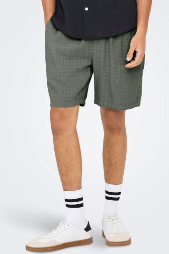 Tel Latham Linen Shorts Dusty Olive