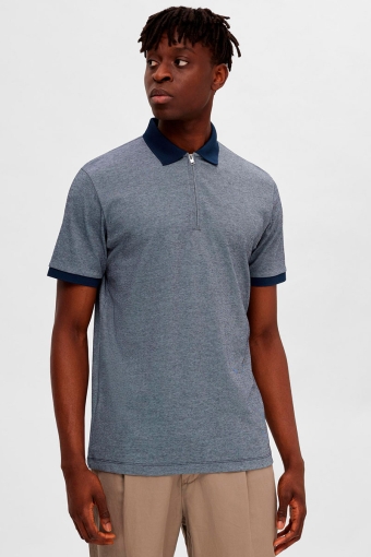 SLHFAVE ZIP SS POLO NOOS Sky Captain Melange