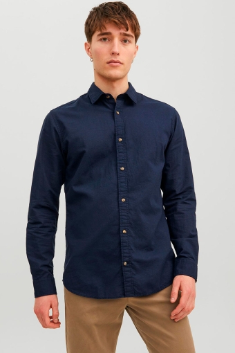 Summer Linen Shirt LS Navy Blazer