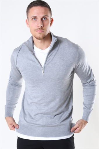Argento Half Zip Breien Light Grey Mix