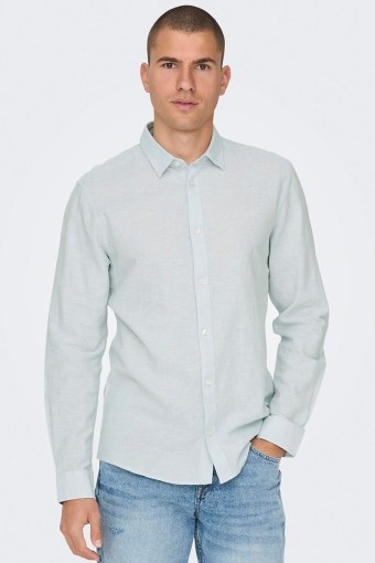Caiden LS Linen Shirt Cashmere Blue