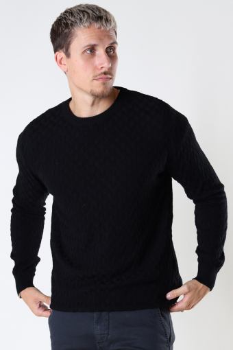 Bertil Cotton crew neck knit Black
