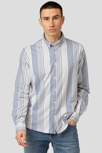 Hudson AOP Stretch Shirt L/S Blue Stripe