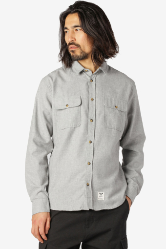 Glenn Flannel Shirt LS Light Grey