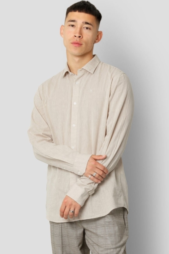 Jamie Cotton Linen Shirt LS Sand Melange