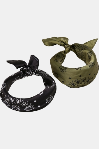 Satin Bandana 2-Pack Black/Olive