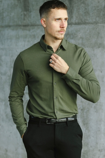 Theodore LS Stretch Shirt Army