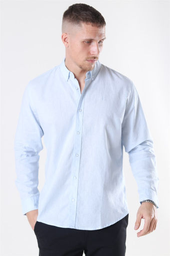Cotton Linen Overhemd Sky Blue