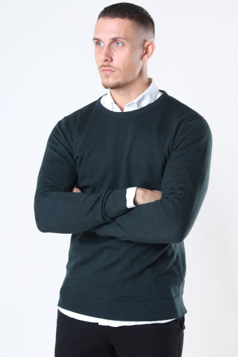 Merino Wool Crew Breien Bottle Green