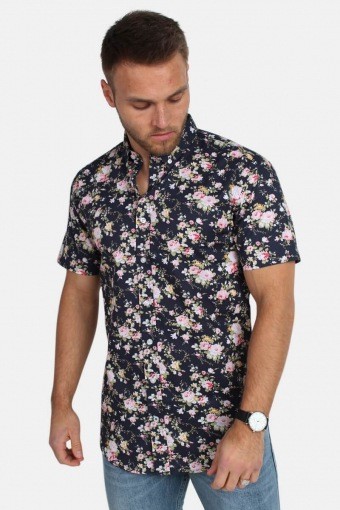 Johan Exotic S/S Shirt Rose/Navy
