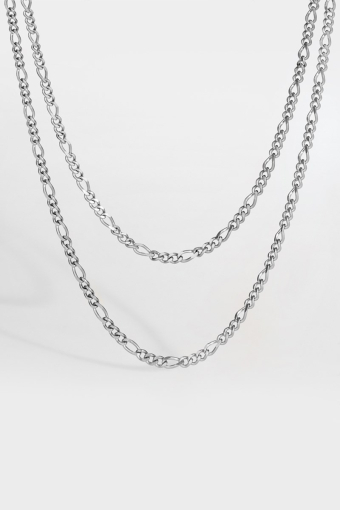Double Antique Halskæde Silvertonet