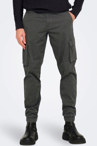 Cam Stage Cargo Cuff Pants Grey Pinstripe