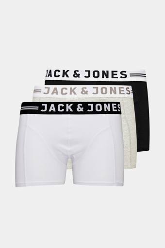 Sense 3-Pack Boxershorts Light Grey Melange/Black & White