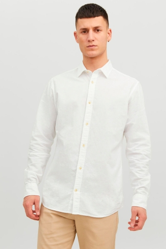 Summer Linen Shirt LS White