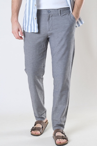 Mark Cotton Linen Pants Grey Pinstripe