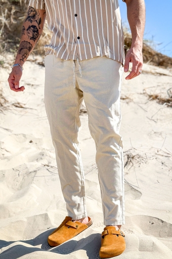 Linus Linen Pants  Silver Lining