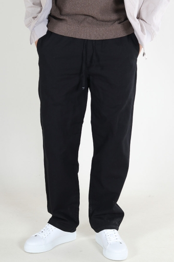 Sinus Loose Cotton Linen Pants Black