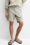 Selected Regular Brody Linen Shorts Vetiver